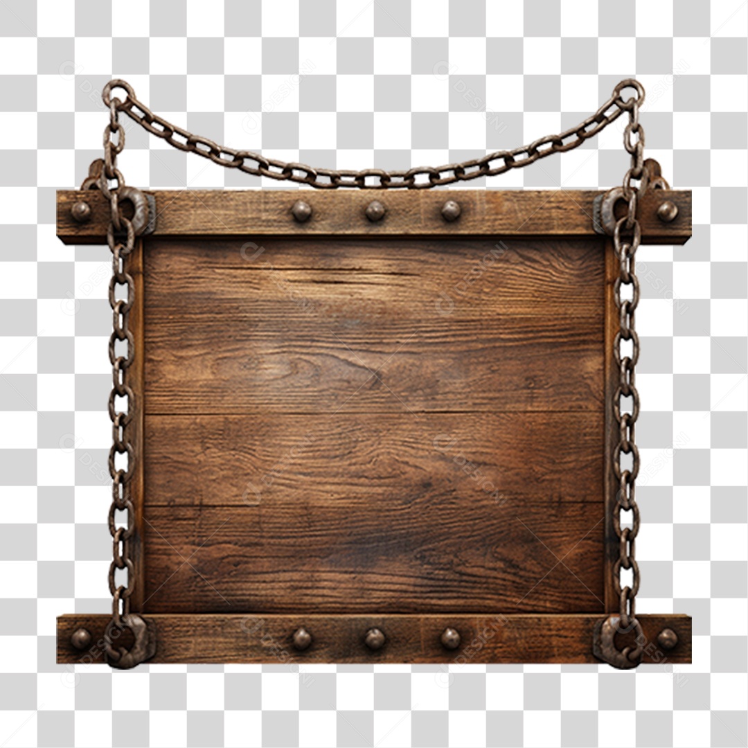 Placa de Madeira Medieval PNG Transparente