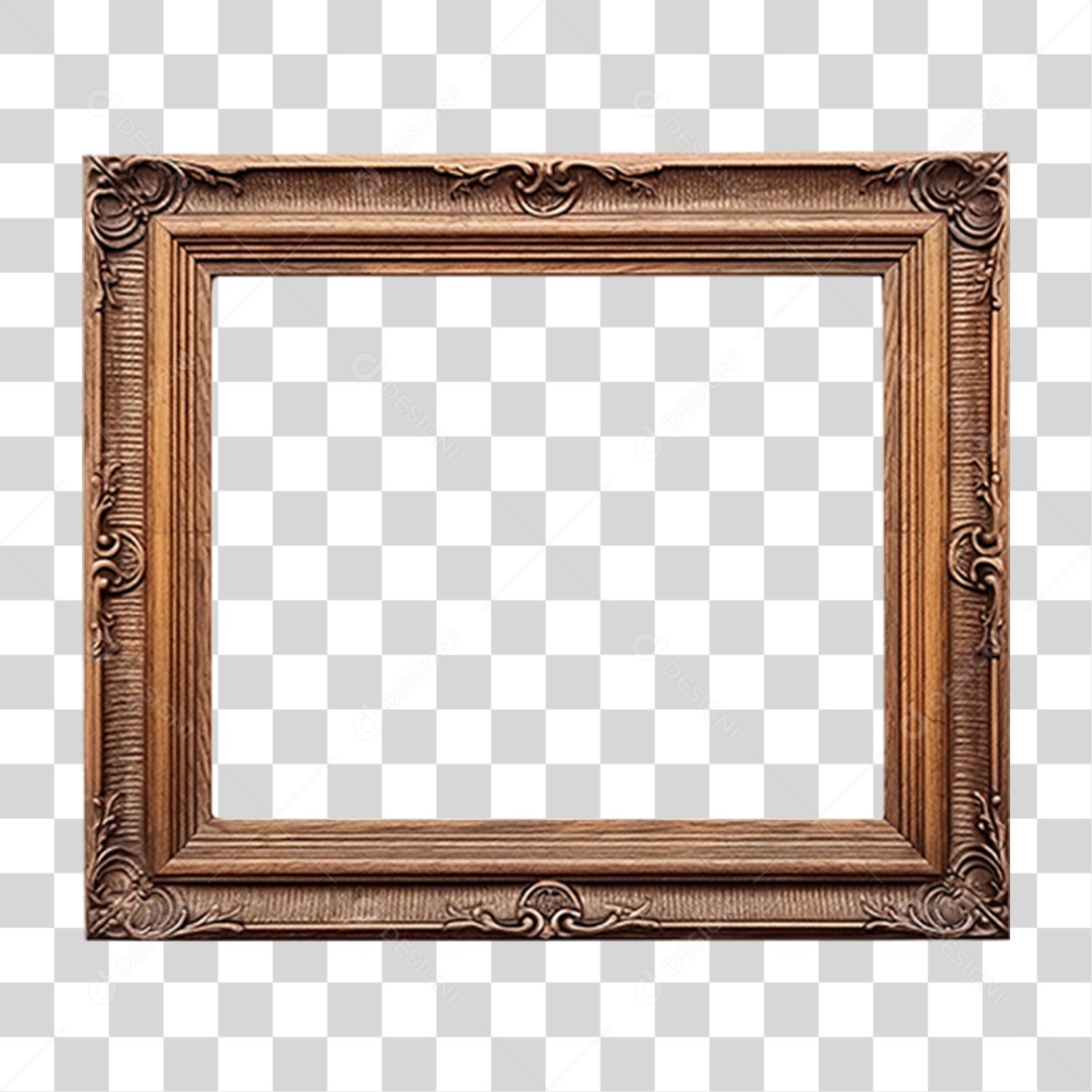 Moldura de Madeira Rústica PNG Transparente