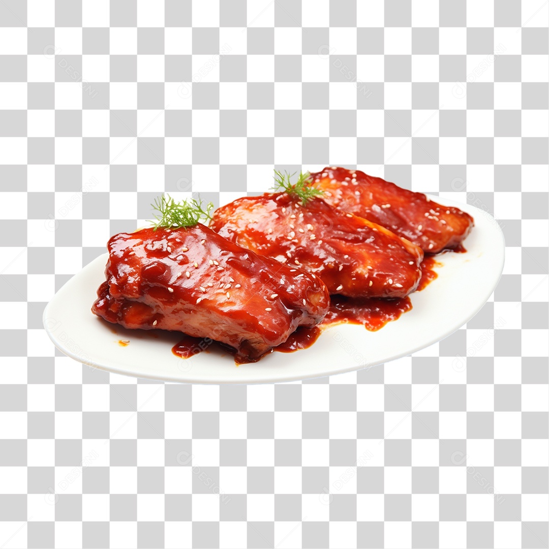 Carnes Assadas em Prato Churrasco PNG Transparente