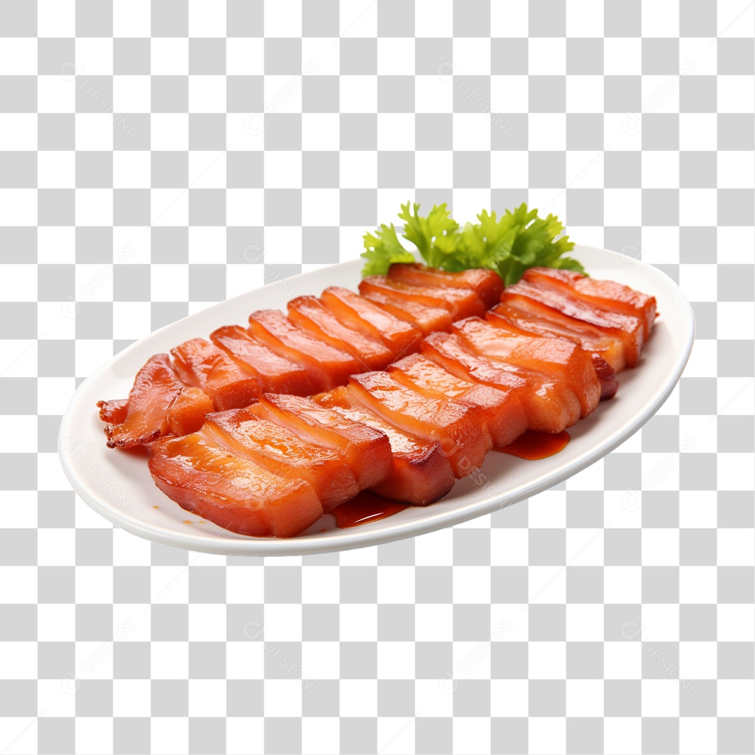 Carnes Assadas em Prato Churrasco PNG Transparente