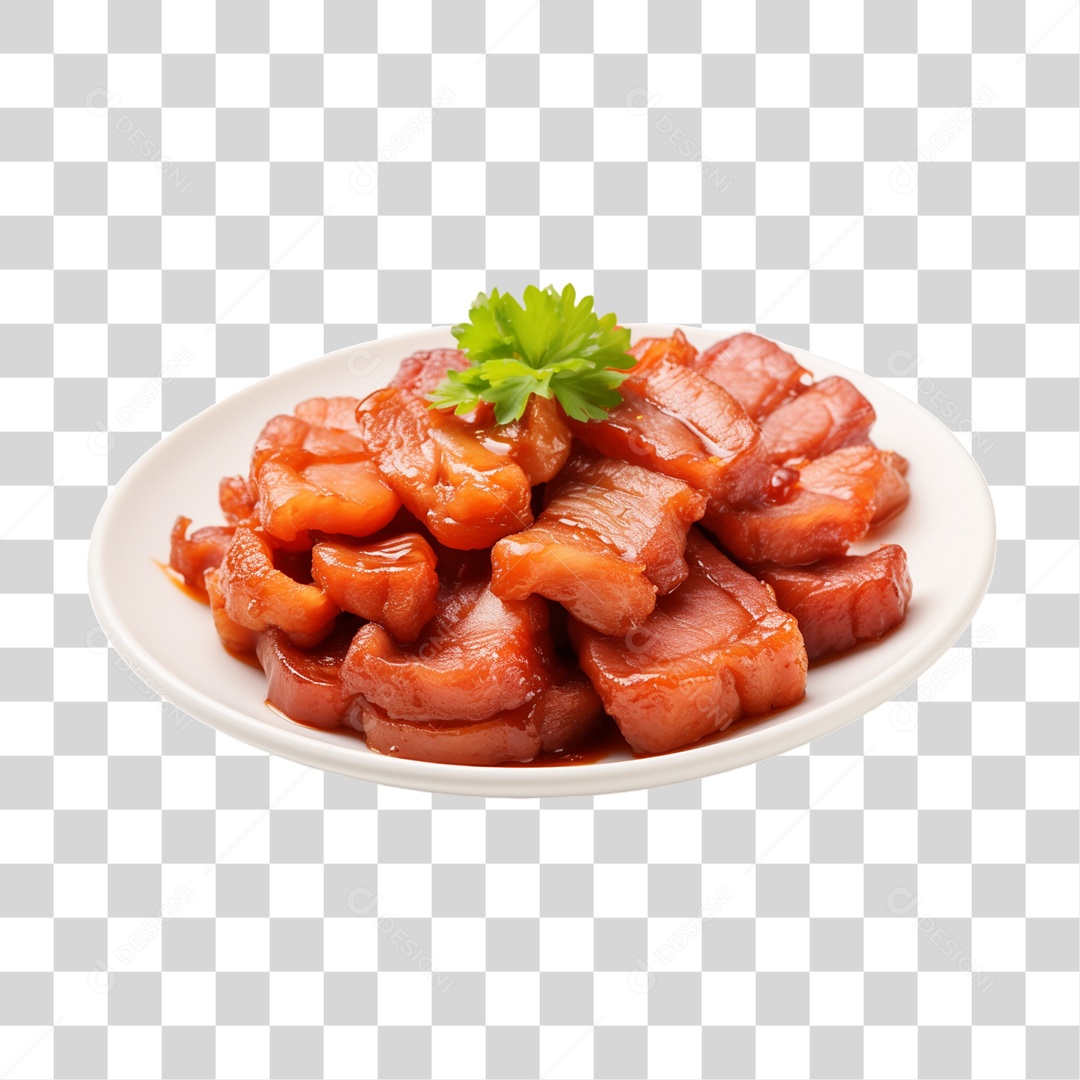 Carnes Assadas em Prato Churrasco PNG Transparente