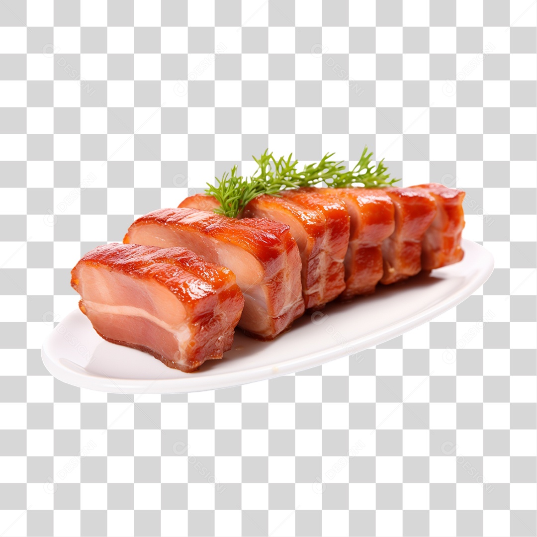 Carnes Assadas em Prato Churrasco PNG Transparente