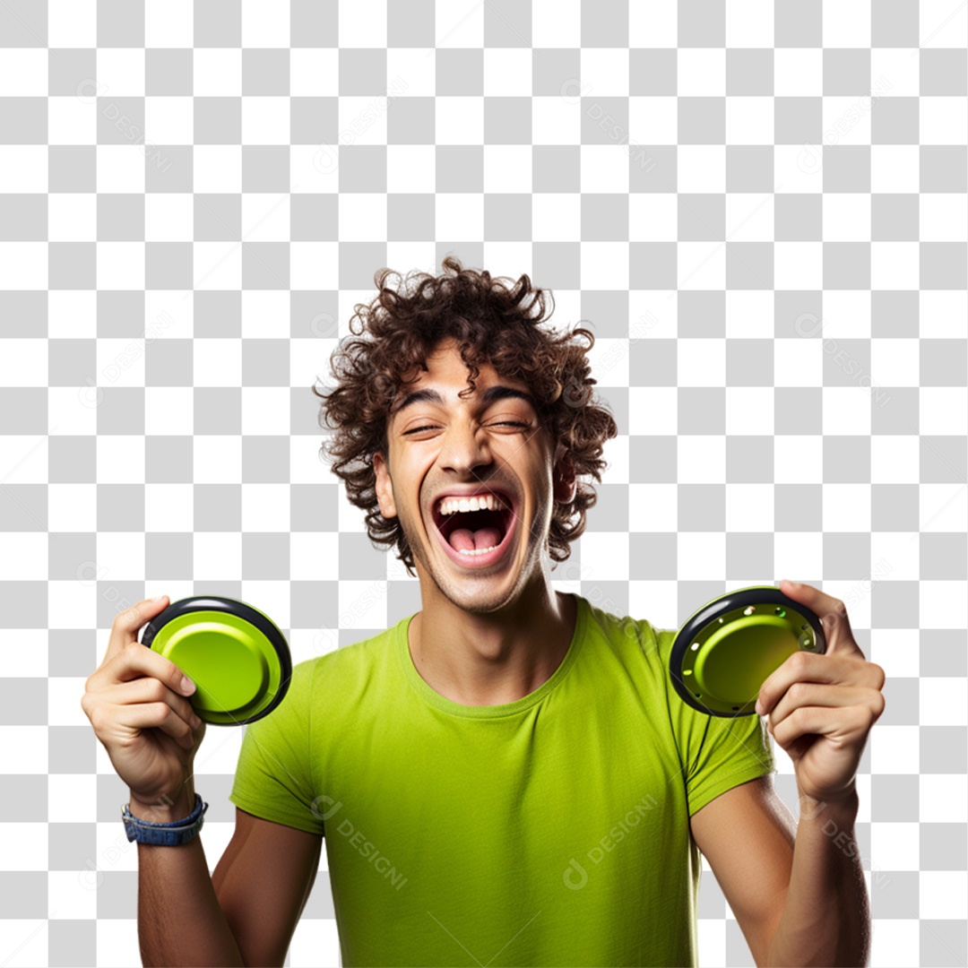 Homem com Instrumentos Para Carnaval PNG Transparente