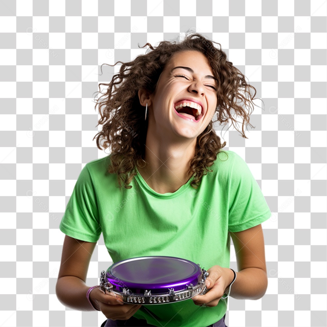 Mulher com Instrumentos Para Carnaval PNG Transparente
