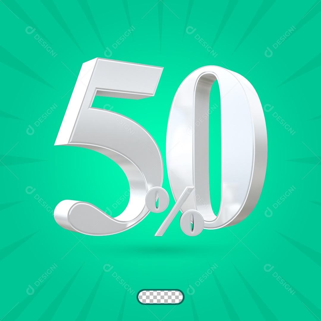 50% Porcento Elemento 3D para Composição PSD