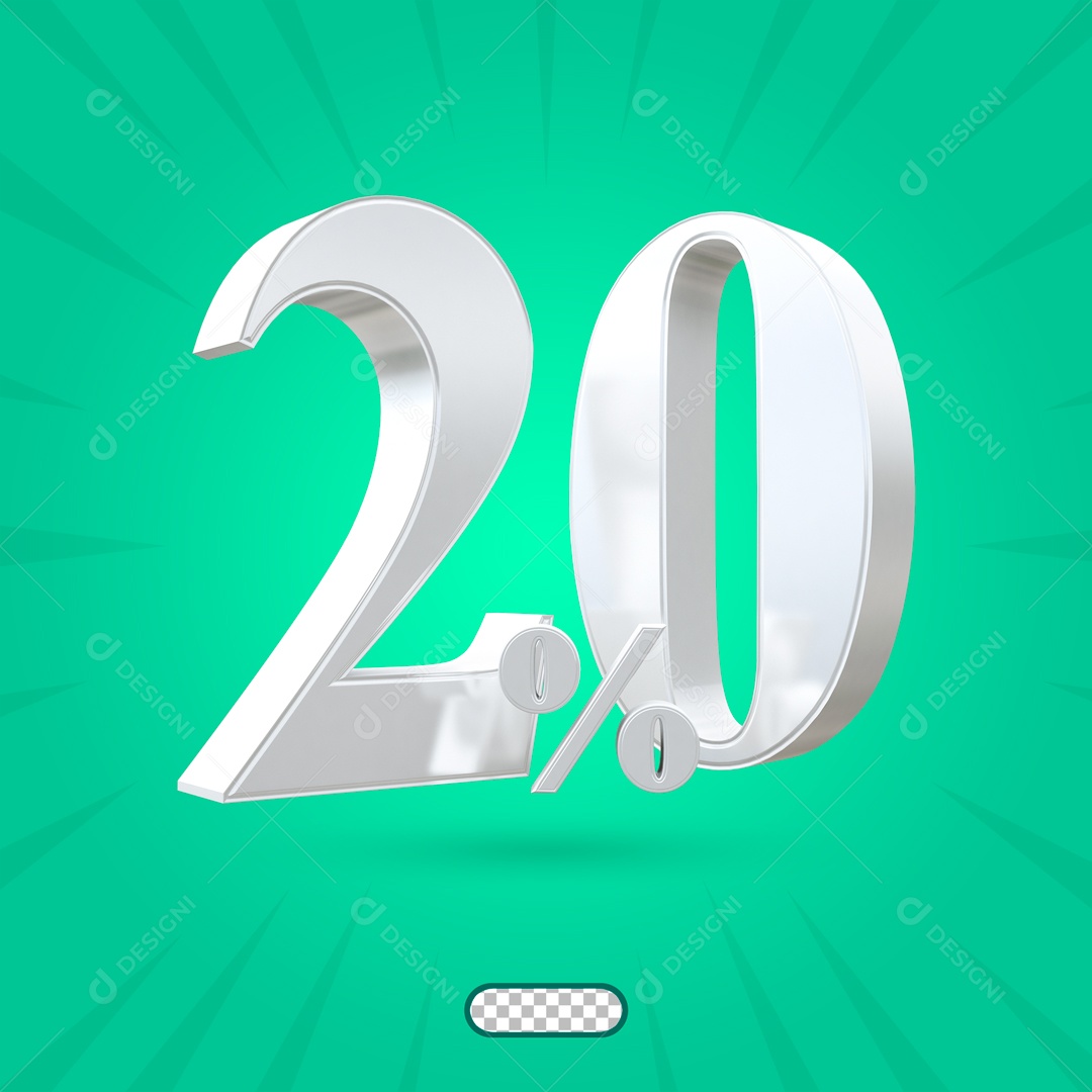 20% Porcento Elemento 3D para Composição PSD