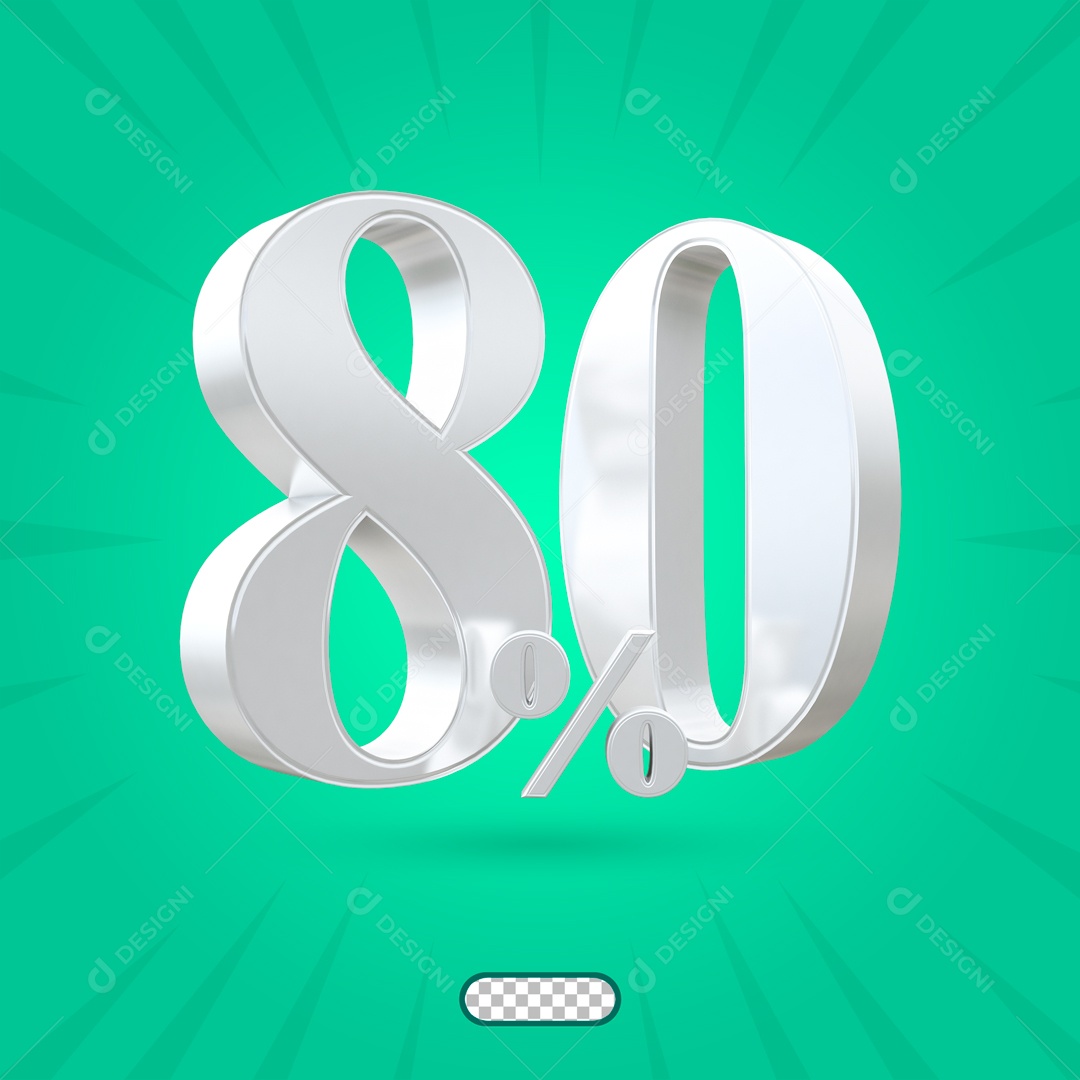 80% Porcento de Desconto Elemento 3D para Composição PSD