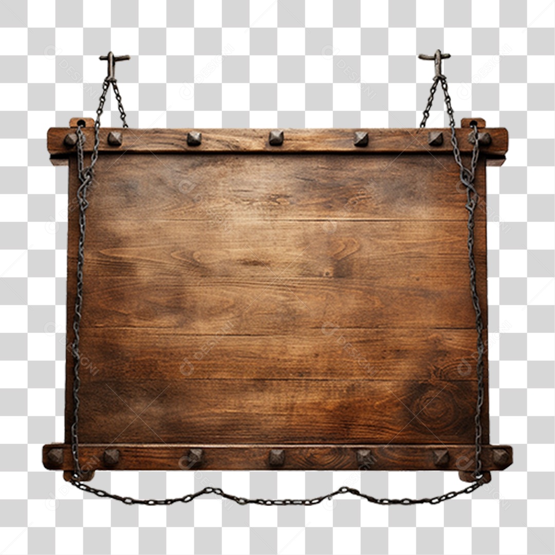 Placa de Madeira Medieval PNG Transparente