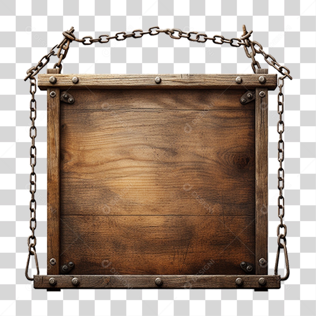 Placa de Madeira Medieval PNG Transparente