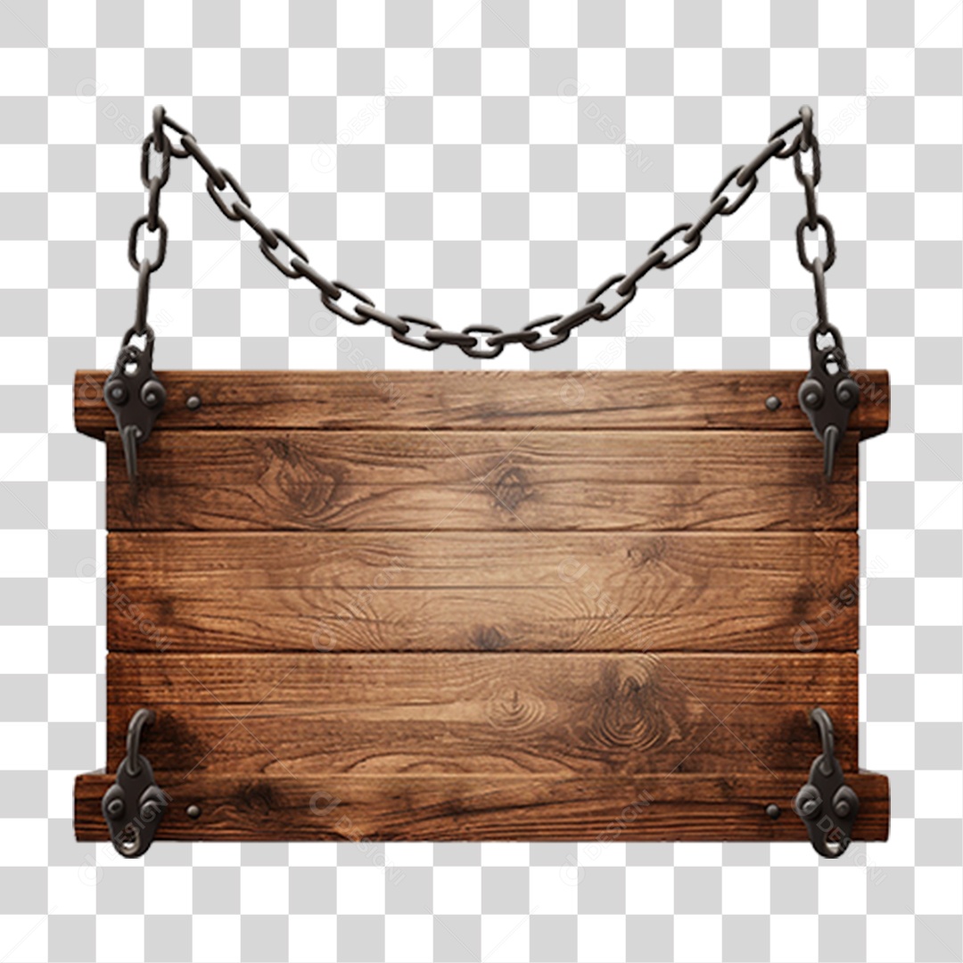 Placa de Madeira Medieval PNG Transparente