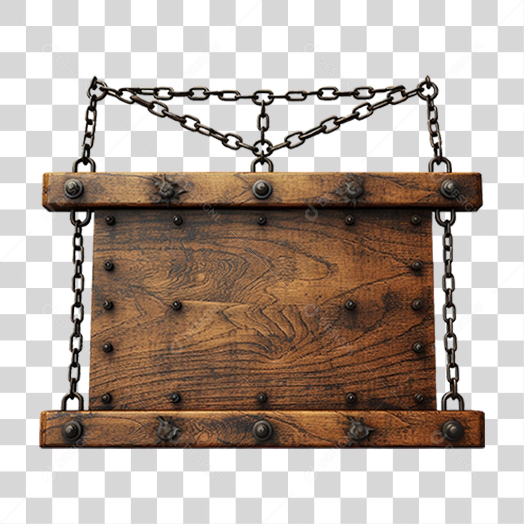 Placa de Madeira Medieval PNG Transparente