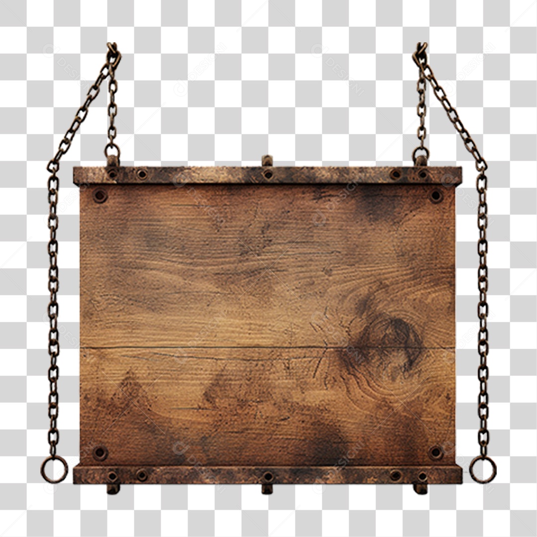 Placa de Madeira Medieval PNG Transparente