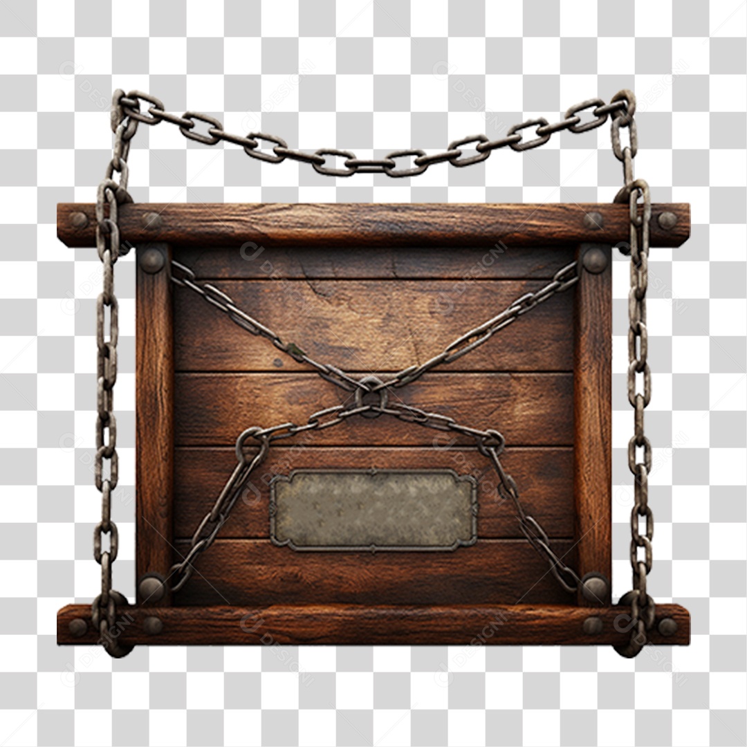 Placa de Madeira Medieval PNG Transparente