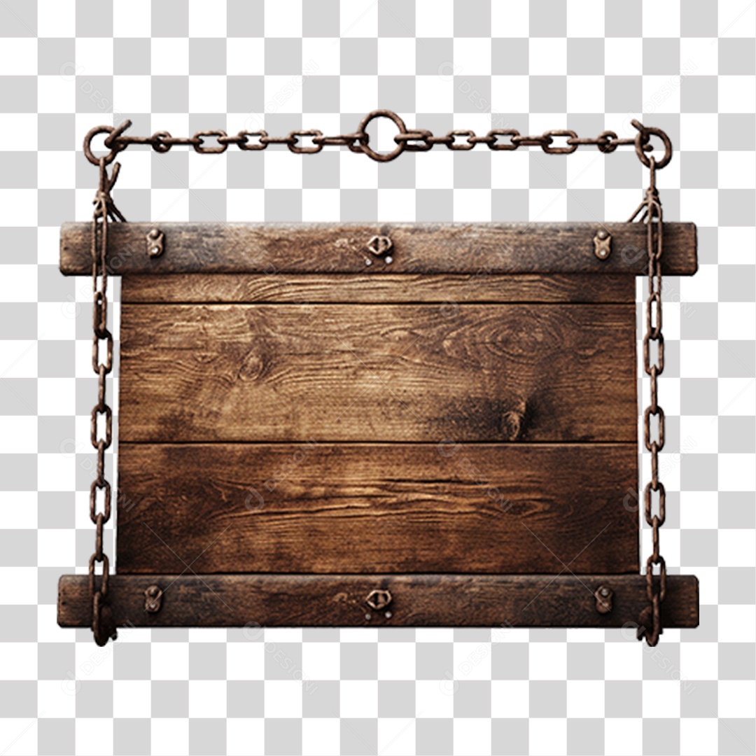 Placa de Madeira Medieval PNG Transparente