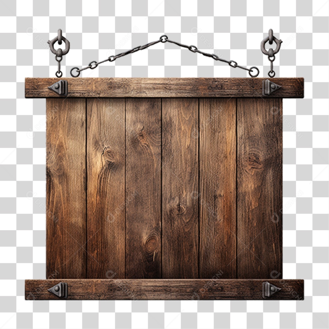 Placa de Madeira Medieval PNG Transparente