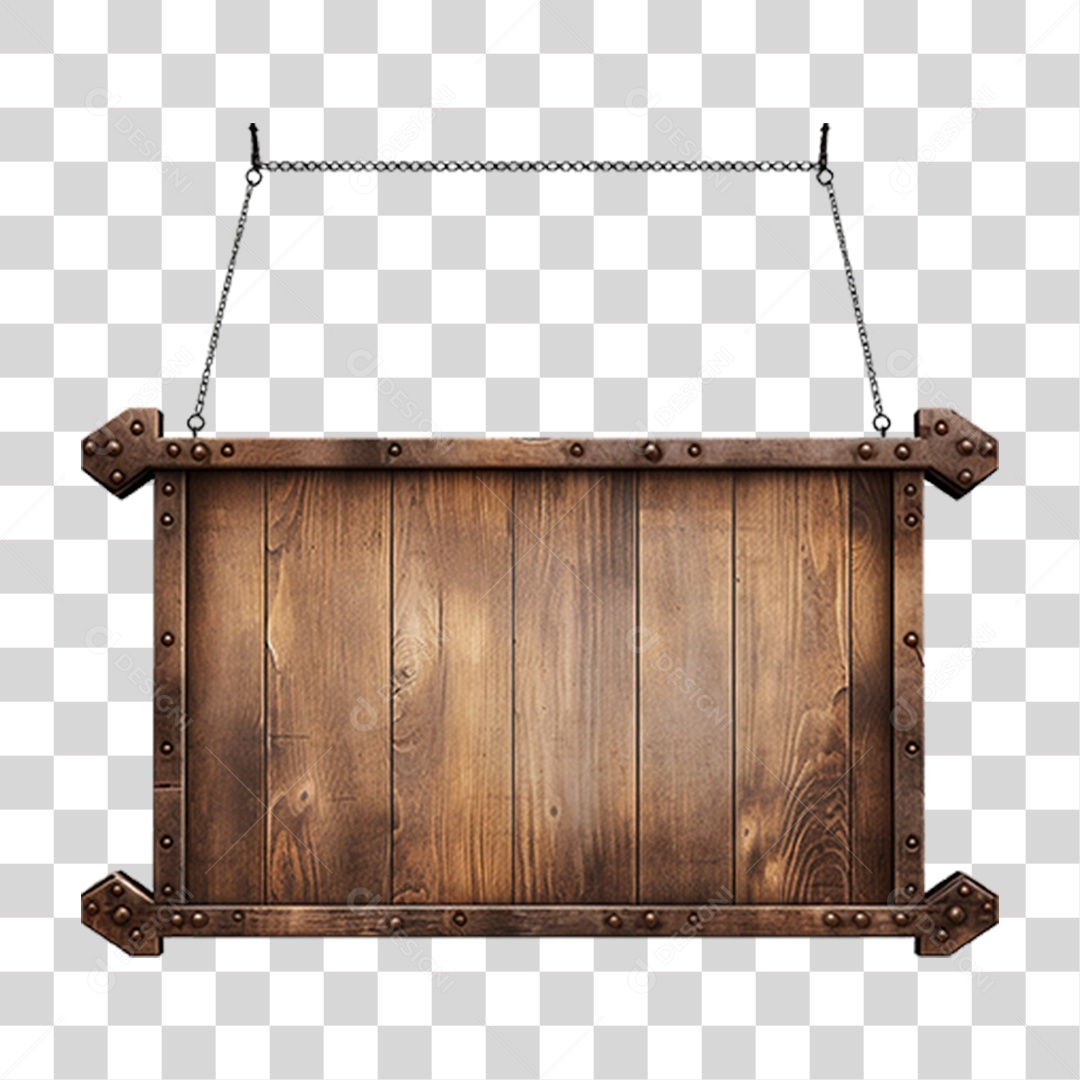 Placa de Madeira Medieval PNG Transparente