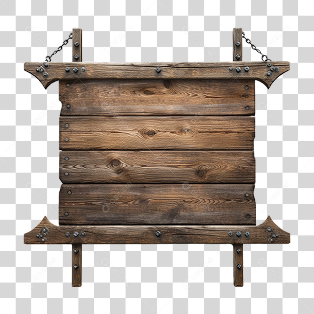 Placa de Madeira Medieval PNG Transparente