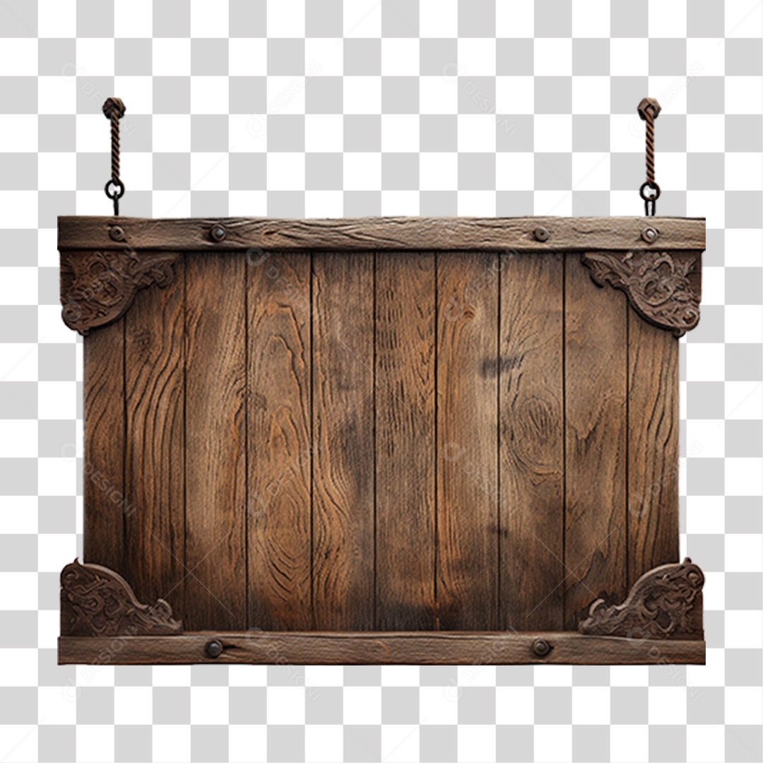 Placa de Madeira Medieval PNG Transparente