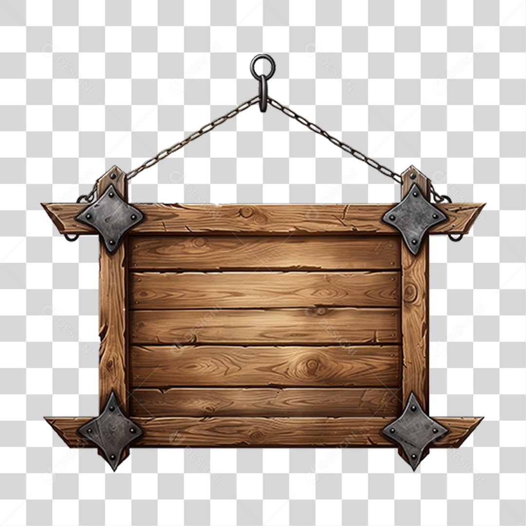 Placa de Madeira Medieval PNG Transparente