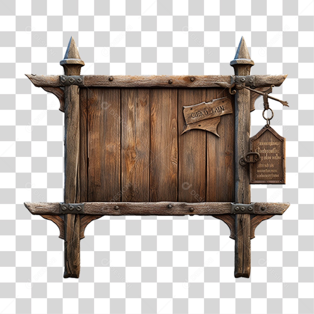Placa de Madeira Medieval PNG Transparente