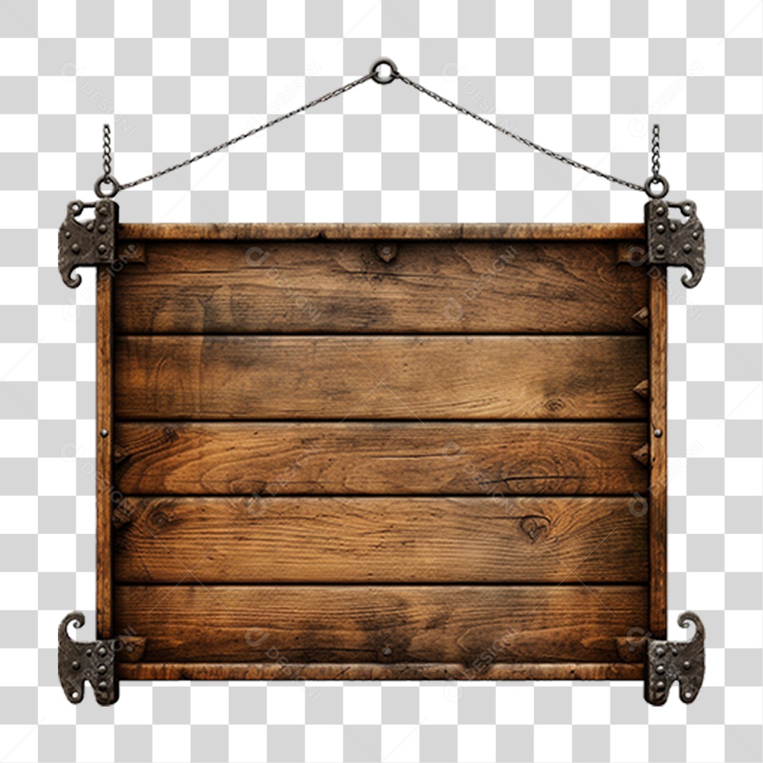 Placa de Madeira Medieval PNG Transparente