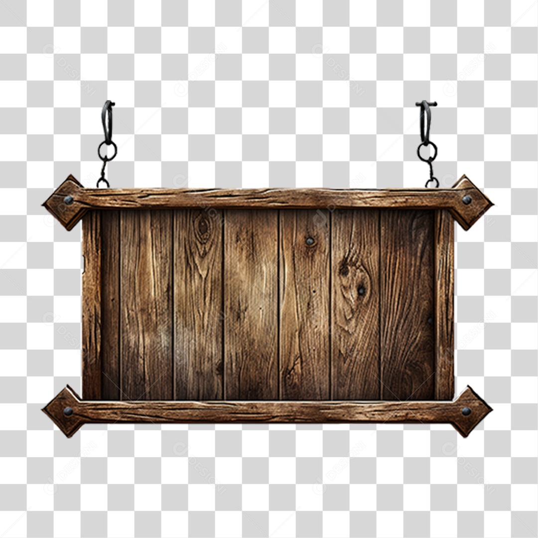 Placa de Madeira Medieval PNG Transparente