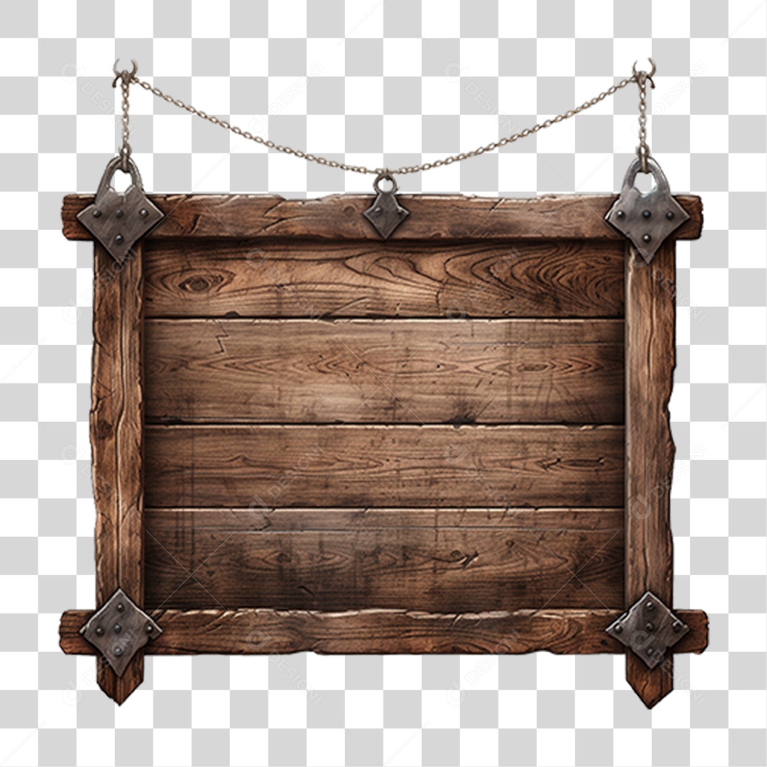 Placa de Madeira Medieval PNG Transparente