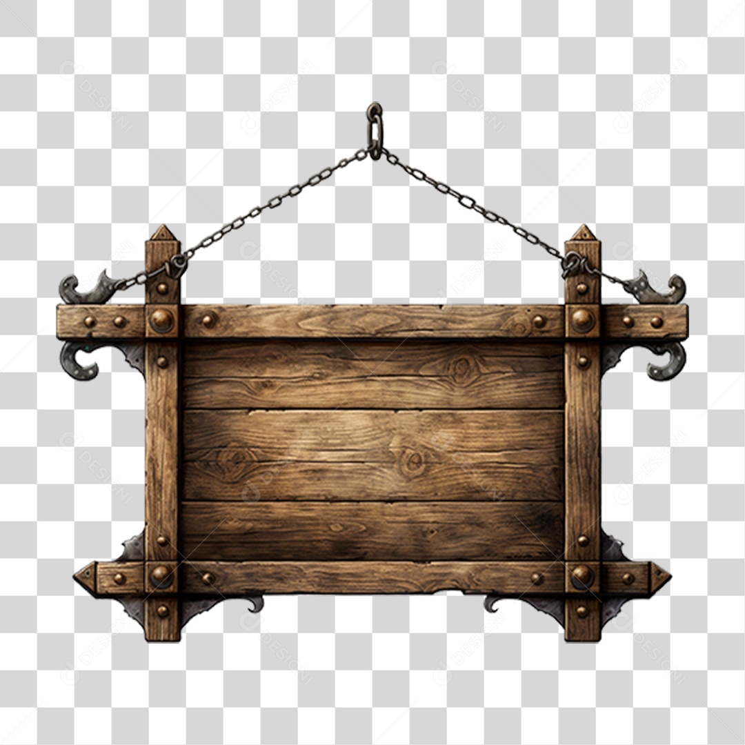 Placa de Madeira Medieval PNG Transparente