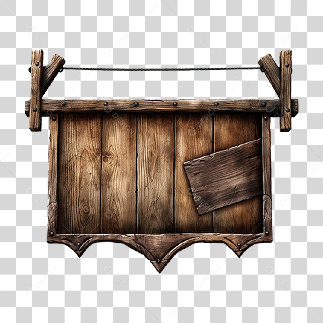 Placa de Madeira Medieval PNG Transparente