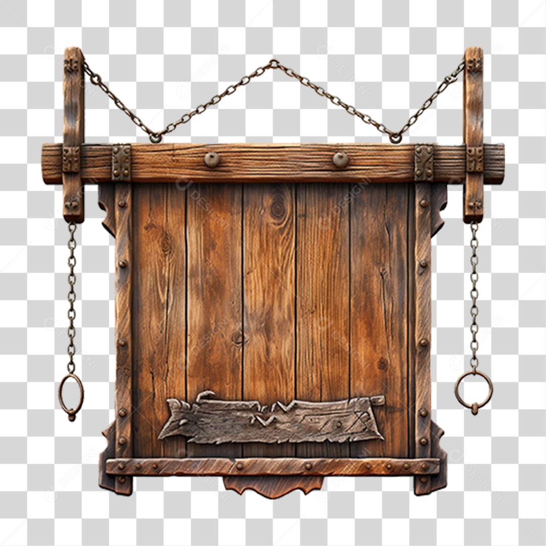 Placa de Madeira Medieval PNG Transparente