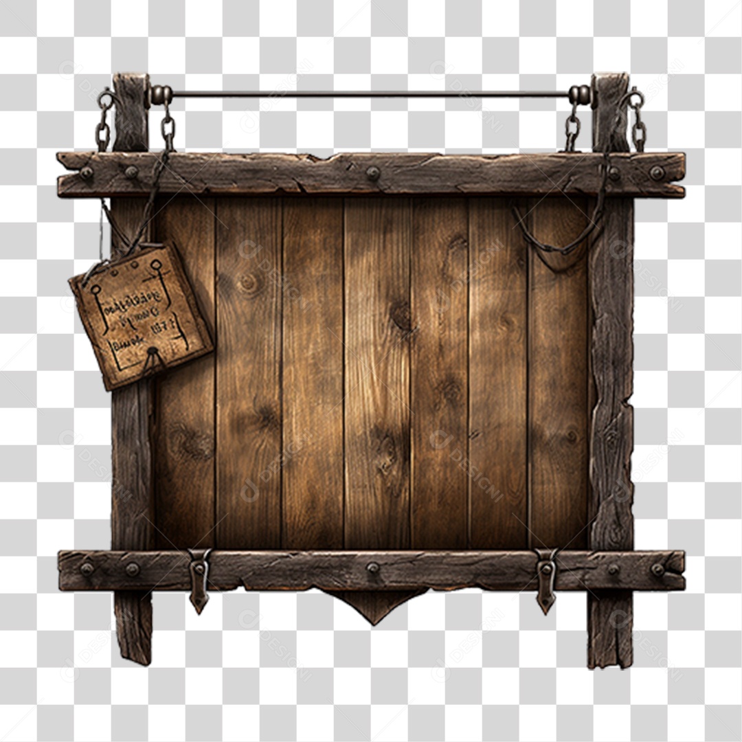 Placa de Madeira Medieval PNG Transparente