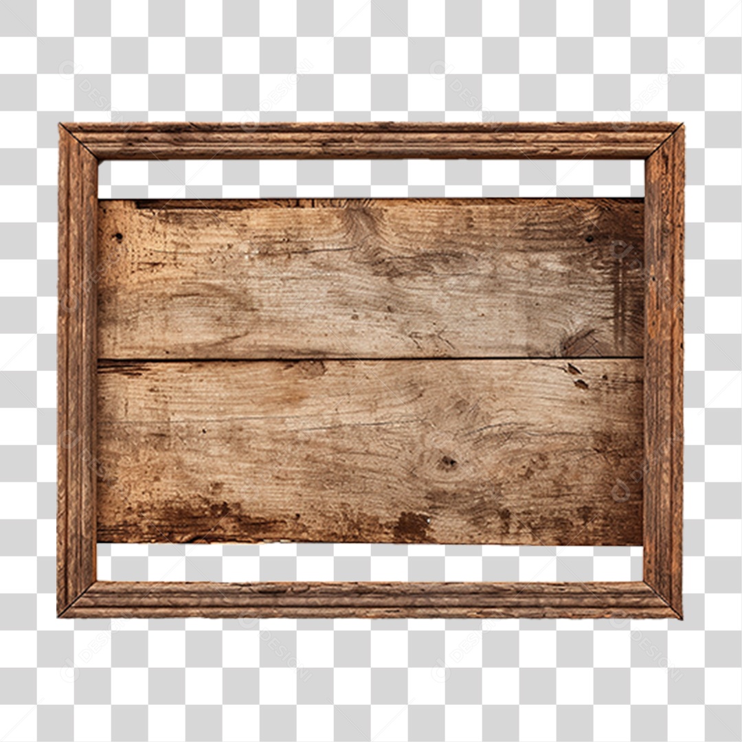 Moldura de Madeira Rústica PNG Transparente