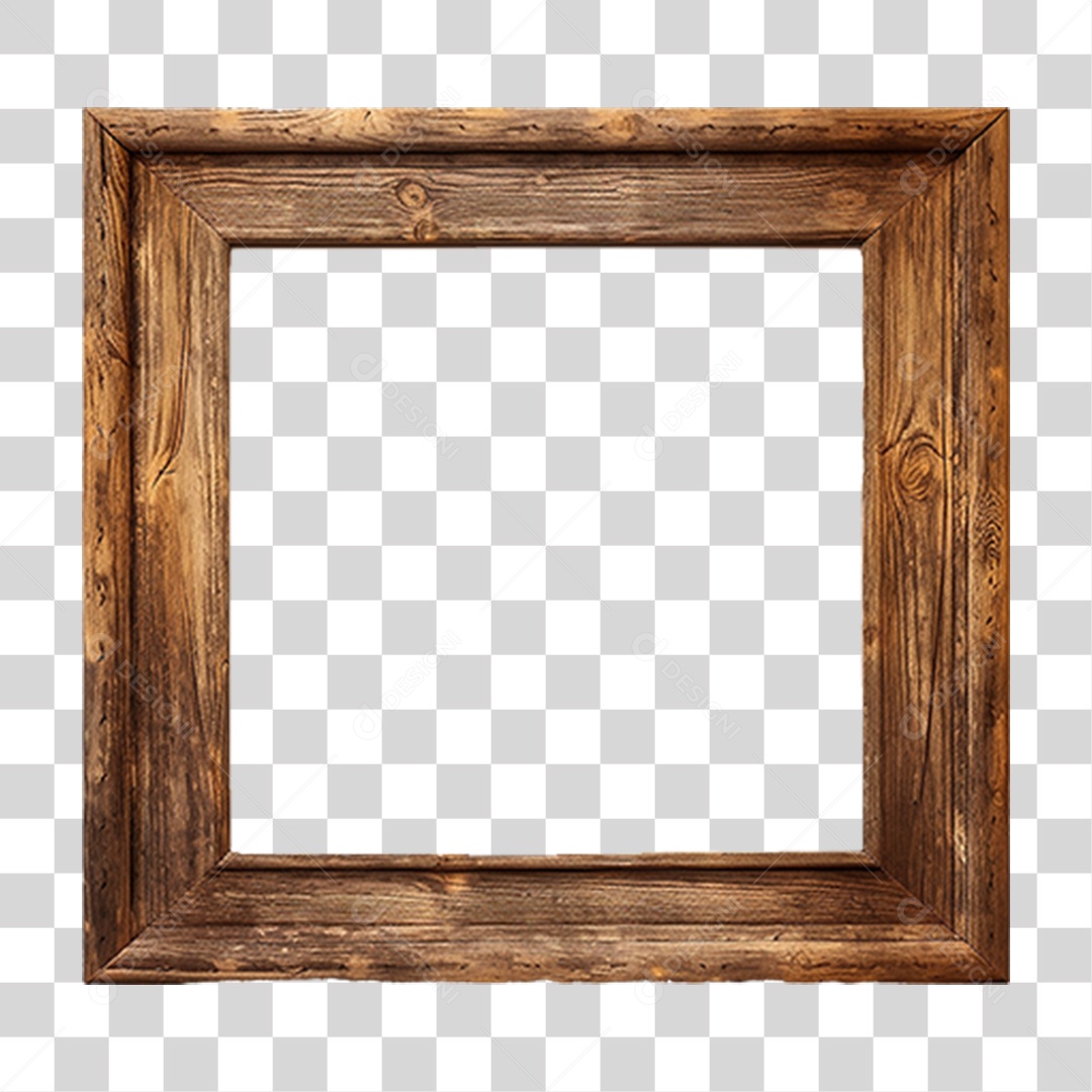 Moldura de Madeira Rústica PNG Transparente