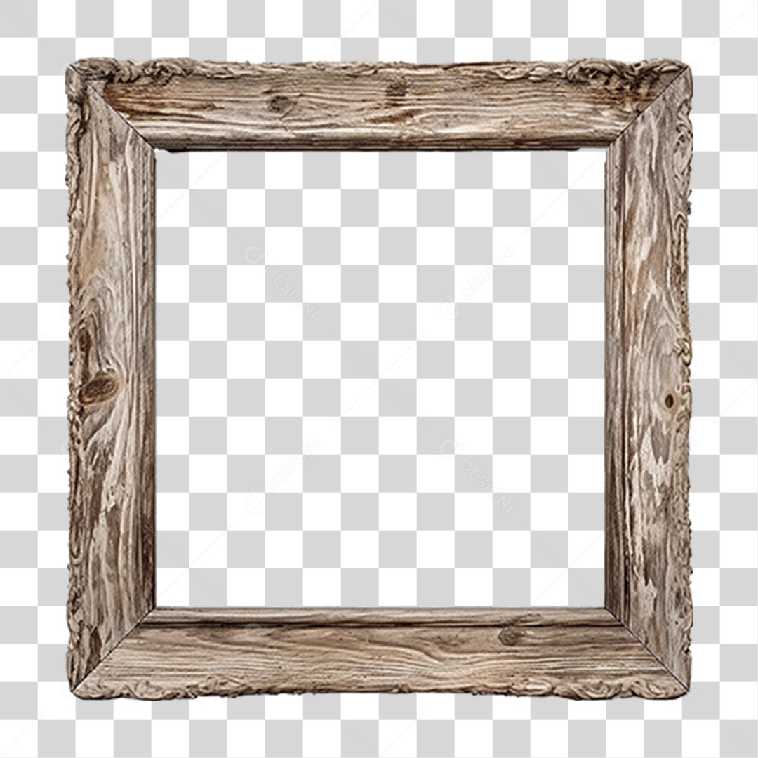 Moldura de Madeira Rústica PNG Transparente