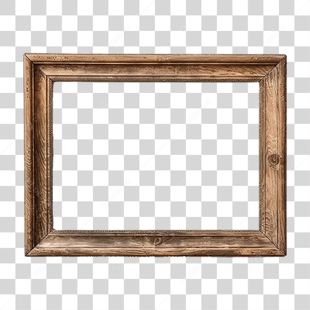 Moldura de Madeira Rústica PNG Transparente