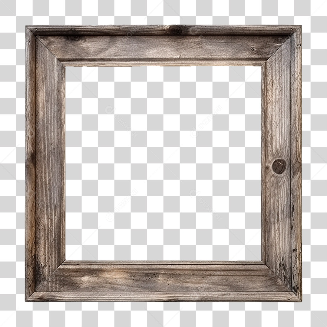 Moldura de Madeira Rústica PNG Transparente