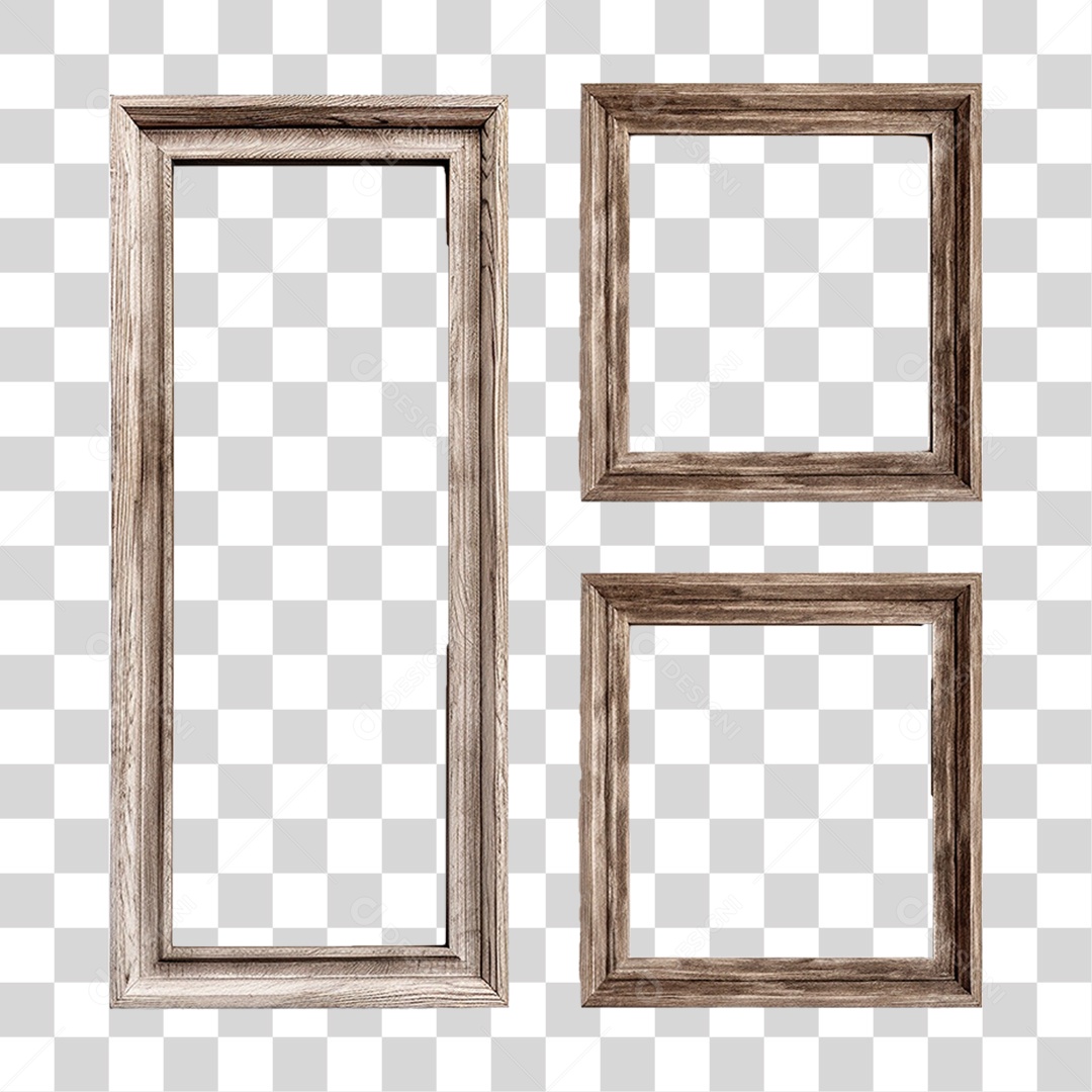 Moldura de Madeira Rústica PNG Transparente