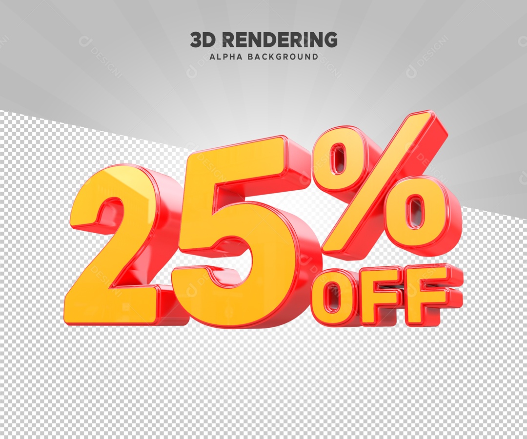 25% de Desconto no OFF Elemento 3D Laranja para Composição PSD