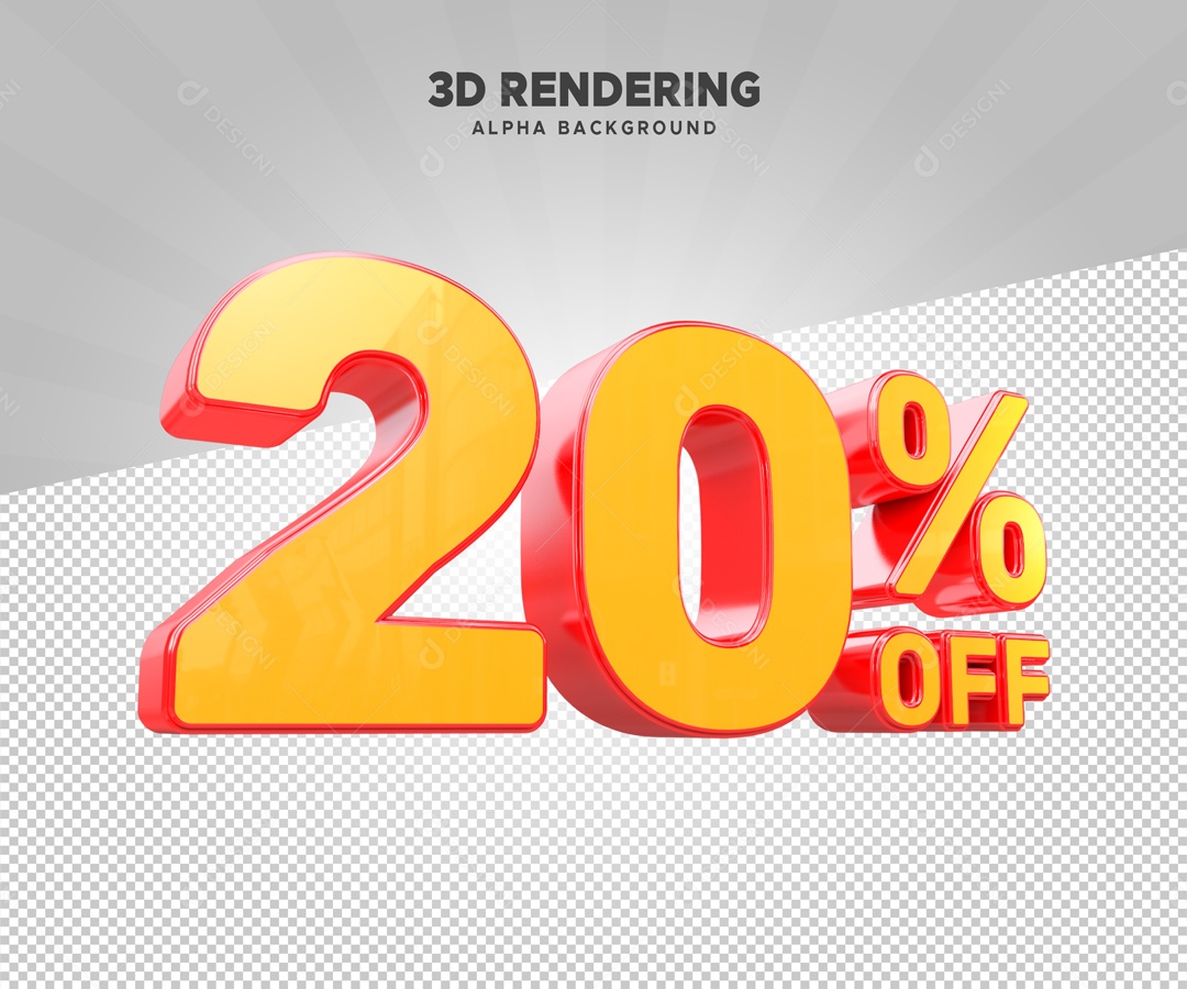 20% de Desconto no OFF Elemento 3D para Composição PSD