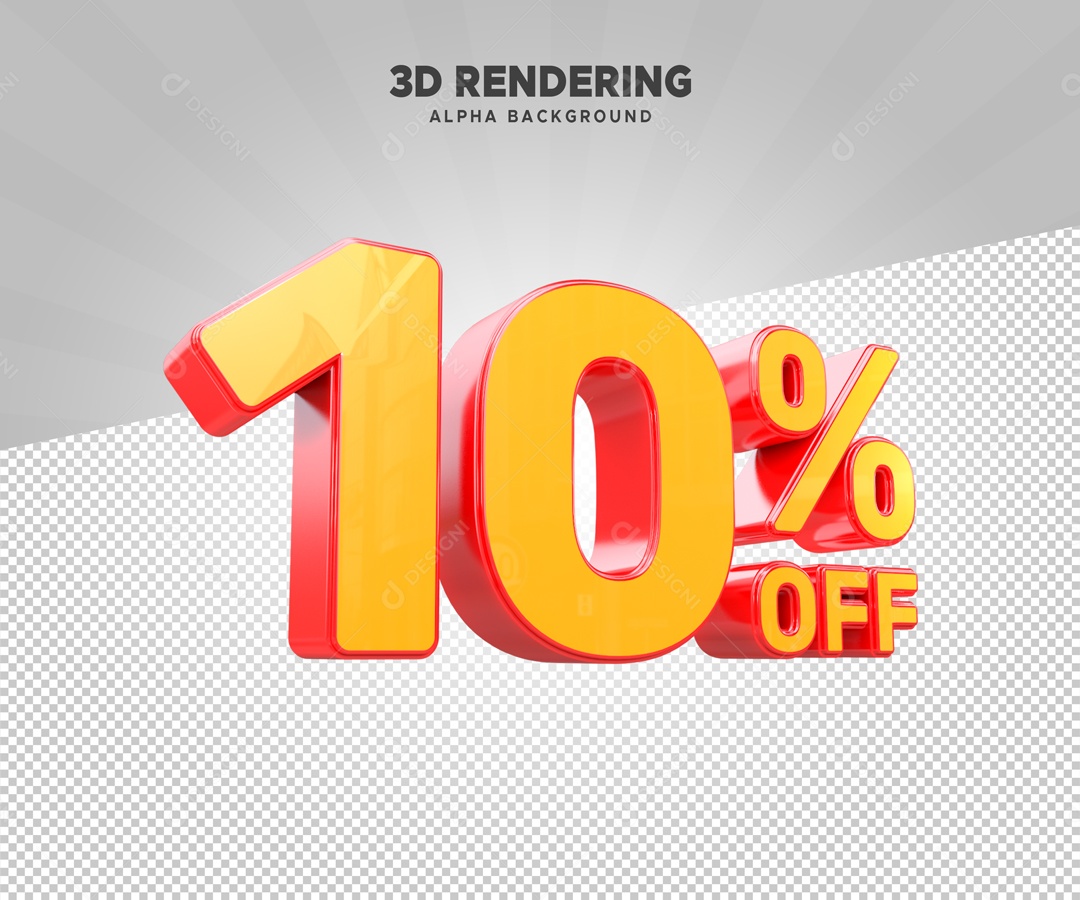 10% de Desconto no OFF Elemento 3D para Composição PSD