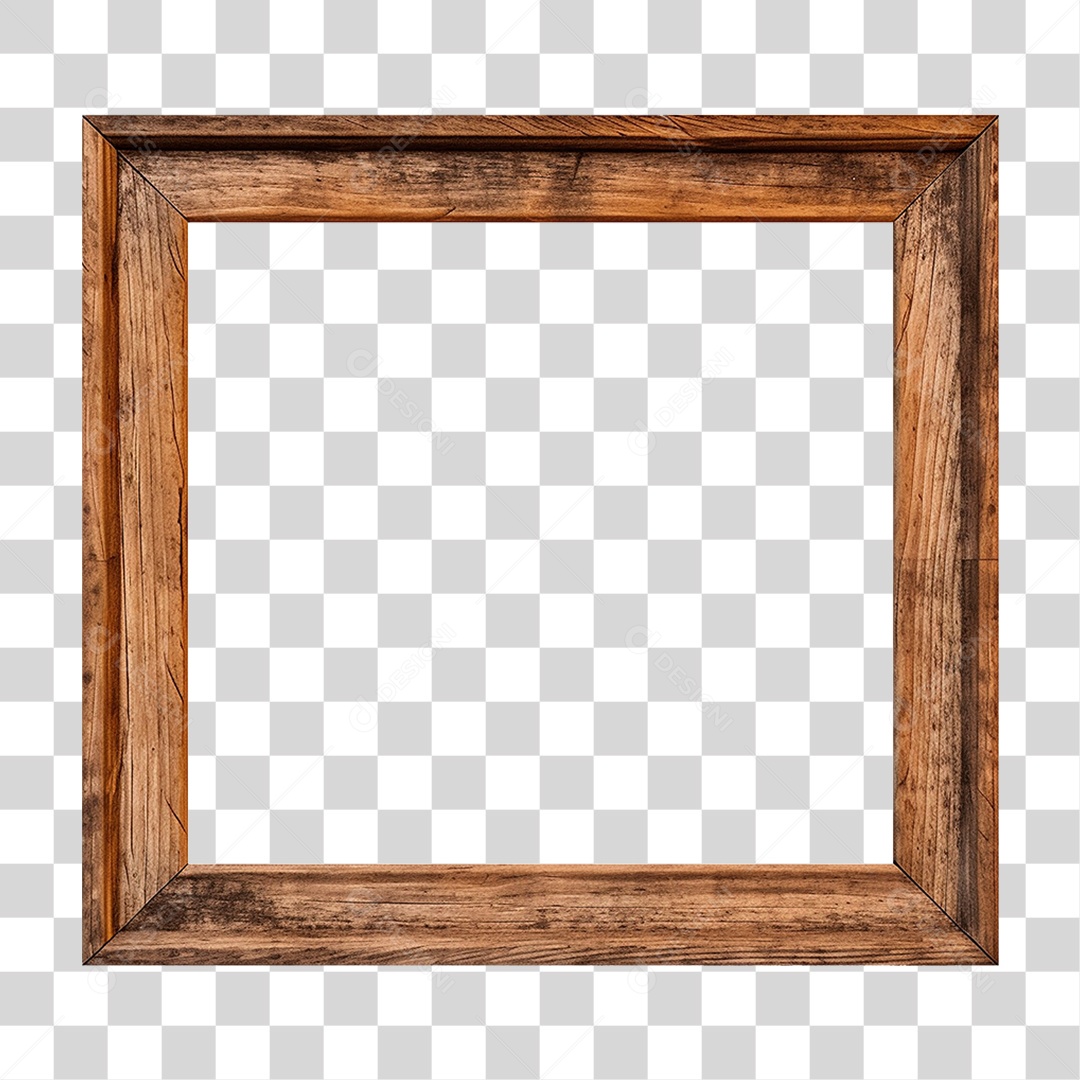 Moldura de Madeira Rústica PNG Transparente