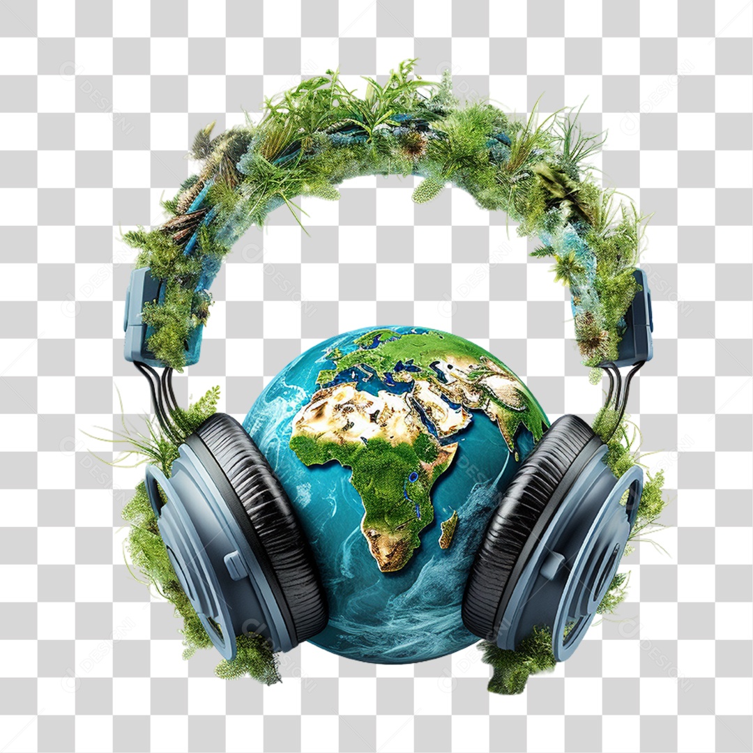 Fone de Ouvido Terra PNG Transparente