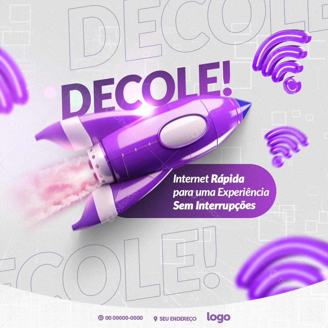 Provedor De Internet Decole Internet Rápida Social Media PSD Editável