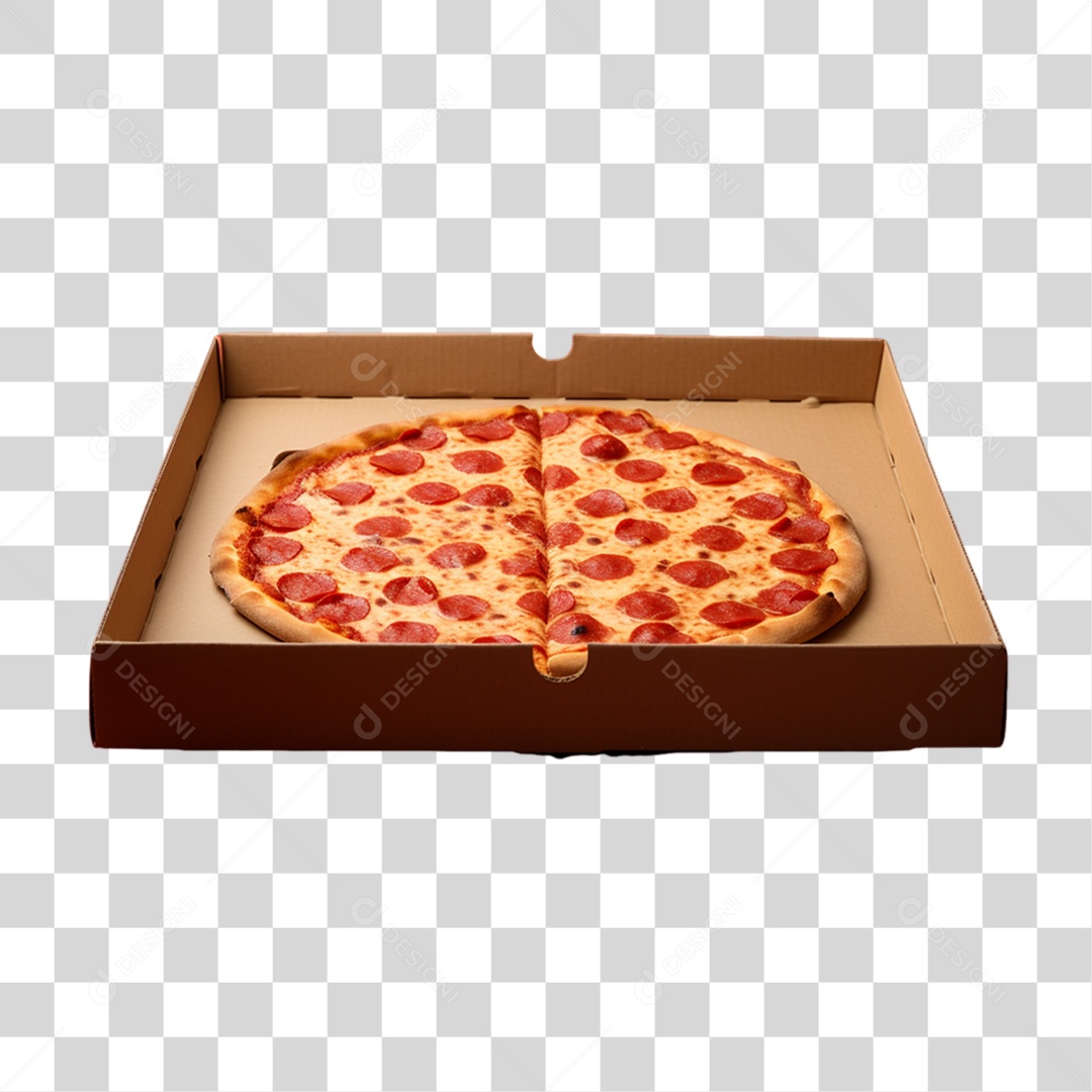 Caixa com Pizza PNG Transparente