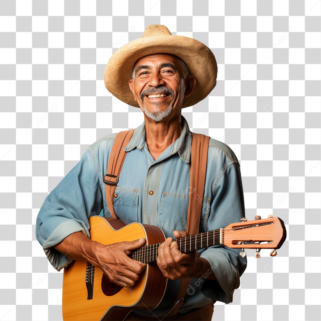 Fazendeiro Colheita Violão PNG Transparente