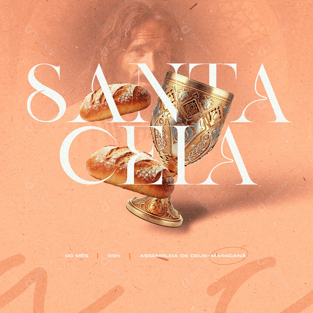 Gospel Santa Ceia Igreja Assembleia De Deus Social Media PSD Editável
