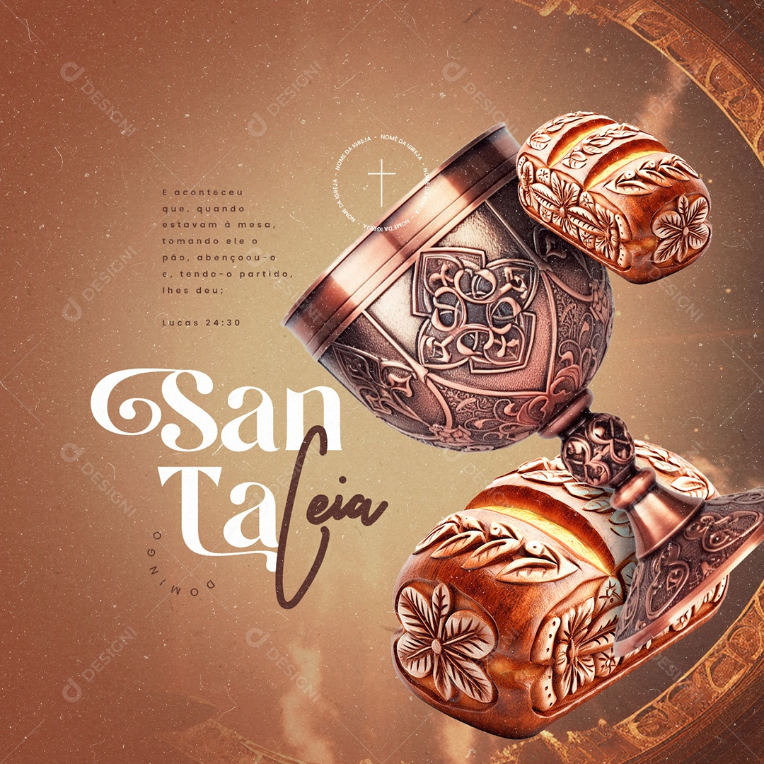 Gospel Santa Ceia Igreja Domingo Social Media PSD Editável