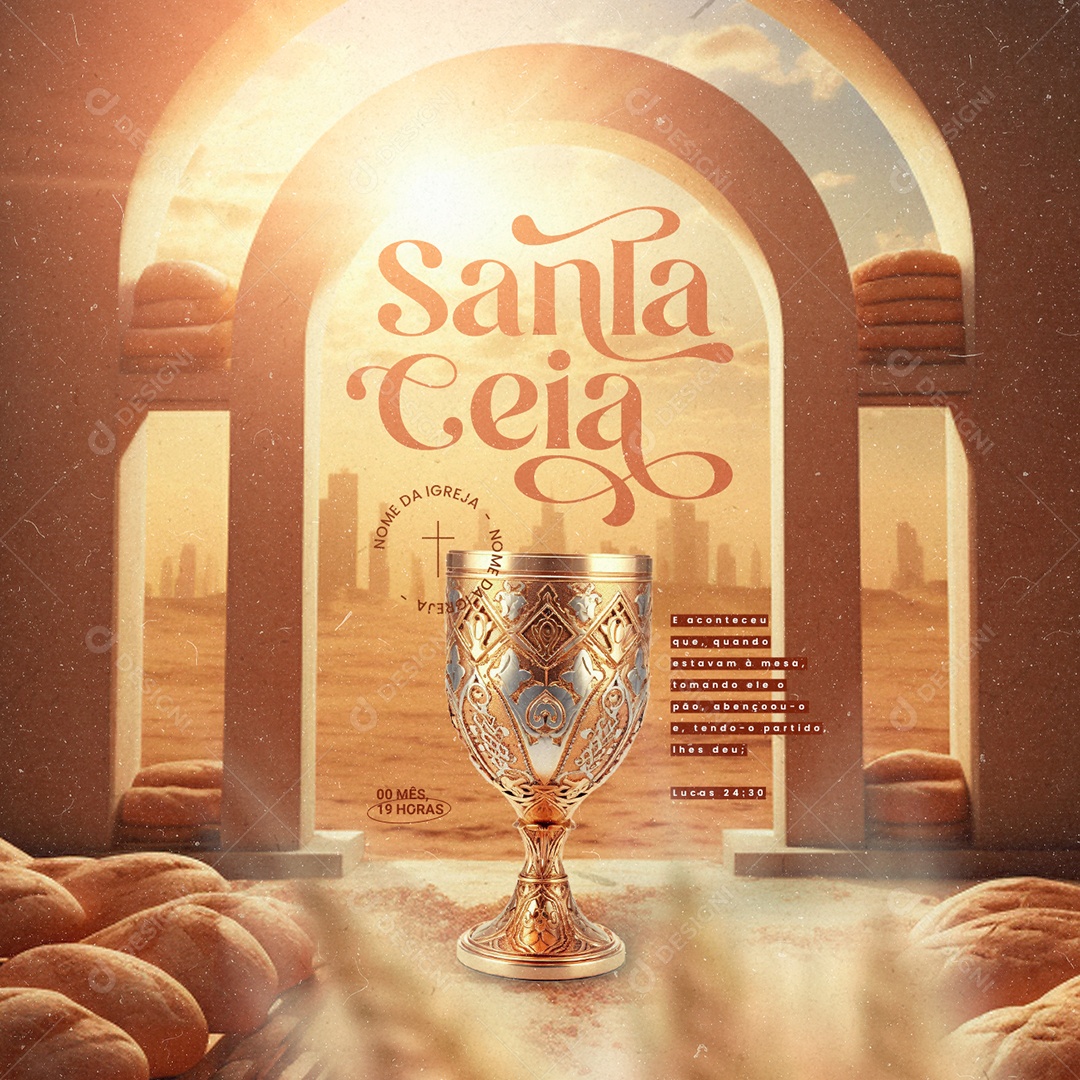 Gospel Santa Ceia Igreja Social Media PSD Editável
