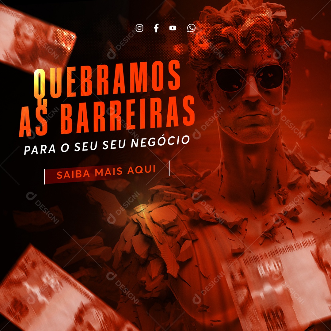 Marketing Digital Quebramos as Barreiras Para o seu Negócio Social Media PSD Editável