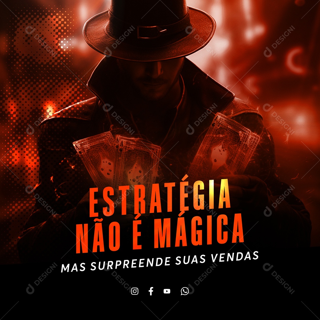Marketing Digital Estratégia Não é Mágica Social Media PSD Editável